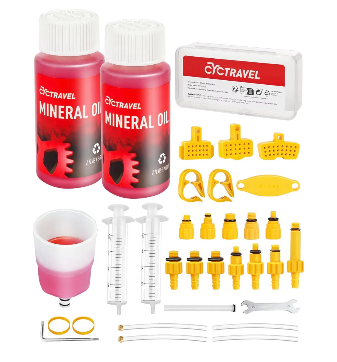 Brake bleed kit for ebike and mountain bike (mineral oil)